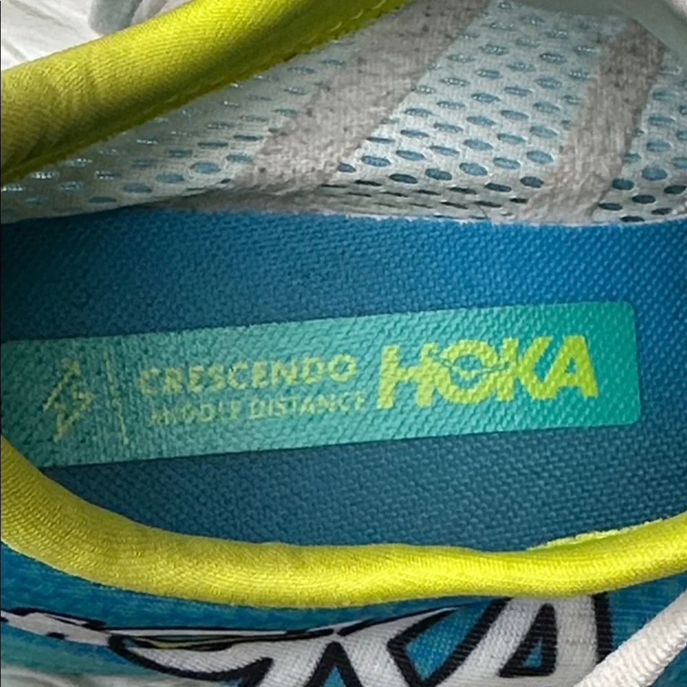HOKA ONE ONE Crescendo MD Track Spikes Blue White Yellow Men’s 11.5